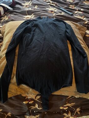 Brandy Melville Black Long-Sleeve Bodysuit